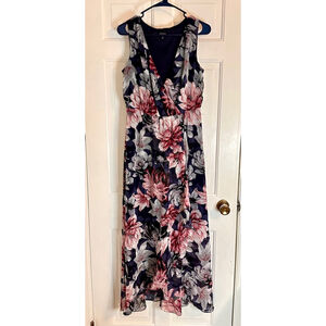 Chava‎ Sleeveless Maxi Dress, Navy Floral size 8